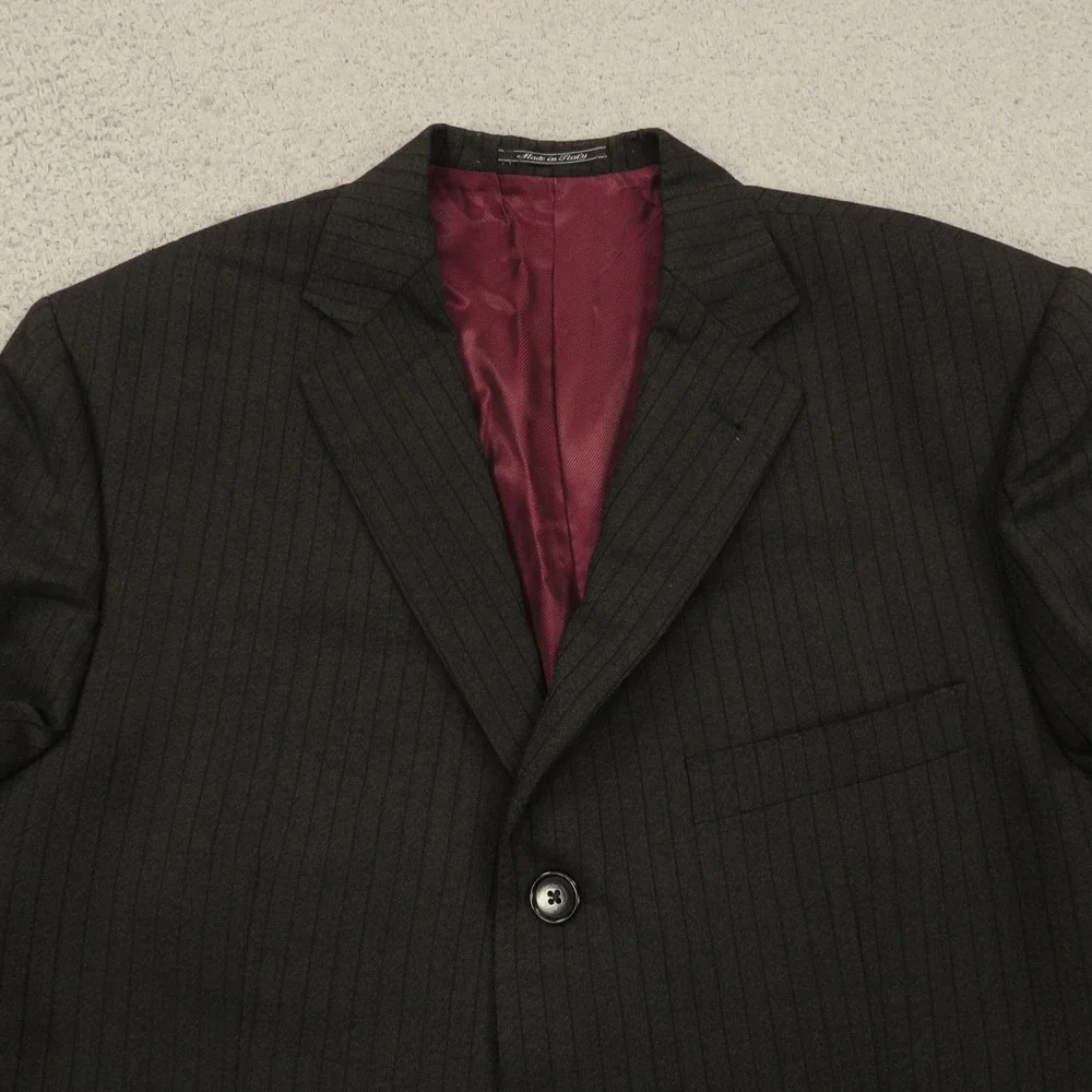 Lubiam Blazer 44R Wool Polyamide Black 3/2 Roll Pinstripe Jacket LBM 1911 Italy
